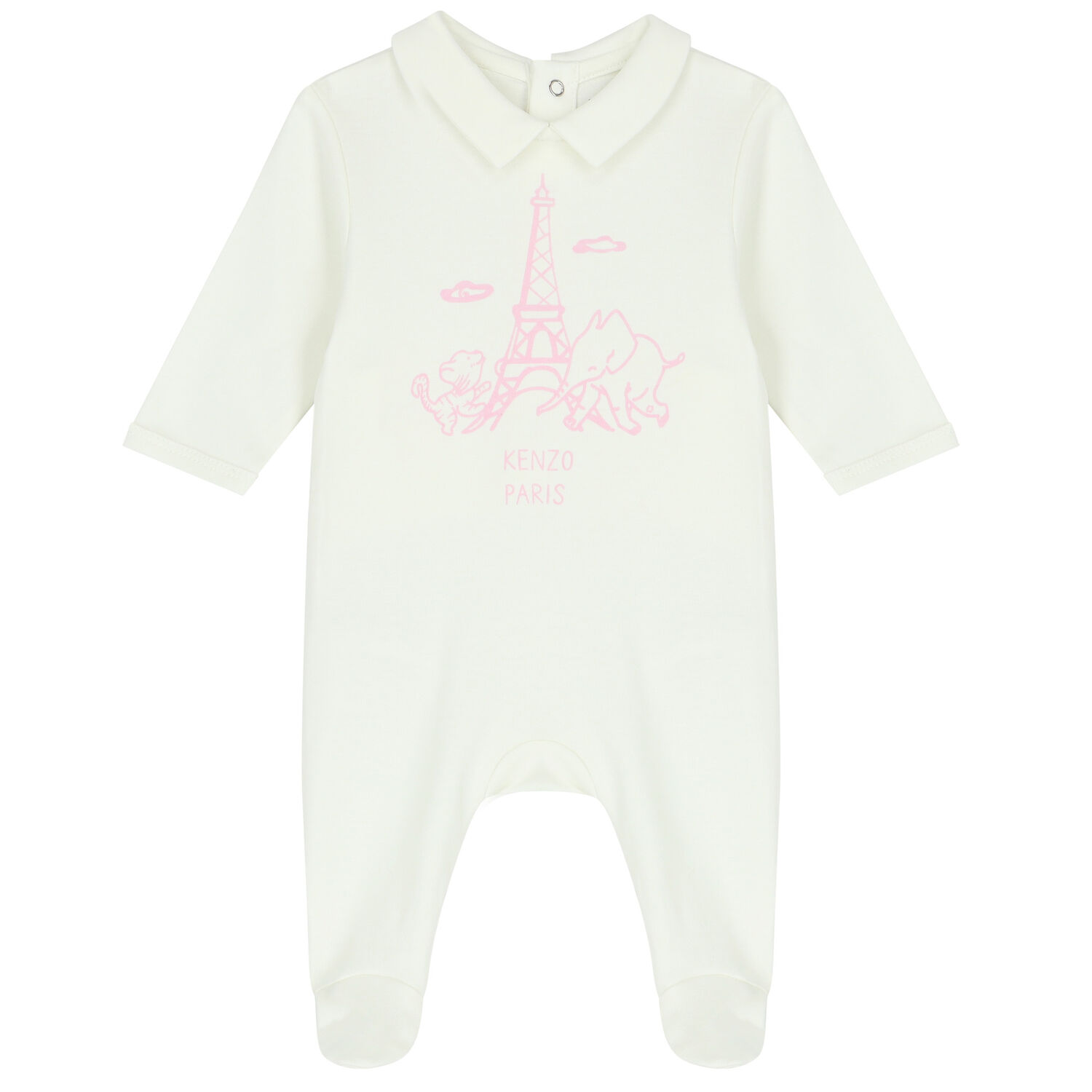 Baby Girls Pink & Ivory Logo & Animals Babygrows ( 2-Pack ), 2, hi-res